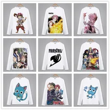 Весенне-осенняя футболка с длинными рукавами в стиле аниме; милая одежда с хвостом Феи; футболка унисекс для взрослых и детей; футболка для косплея в стиле Харадзюку