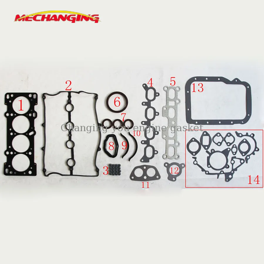 

For MAZDA 323 C/F/S DOHC 16V BP BP-ZE BPD B6ZE Engine Rebuilding Kits Engine Gasket 8AE3-10-271 8CB3-10-271 50132900