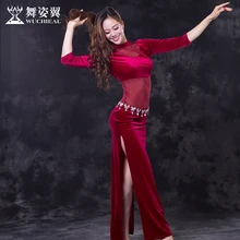 Костюм для танца живота, новинка, хлопок, ограниченное предложение, платье для танца живота, Wuchieal, Брендовые женские костюмы, одежда 2677