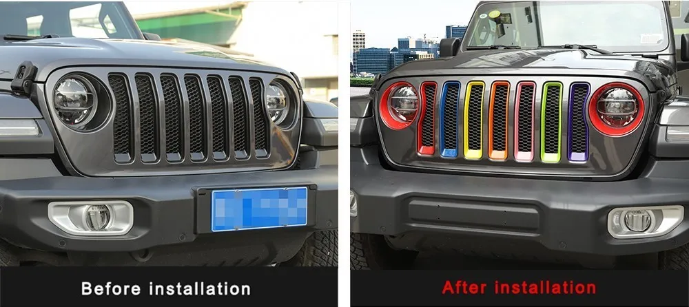 MOPAI автомобильные наклейки для Jeep Wrangler JL ABS автомобильные передние декоративные решетки Накладка для Jeep Wrangler+ автомобильные аксессуары