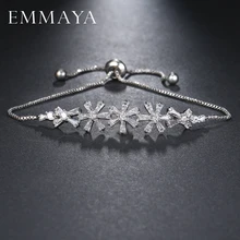 EMMAYA Прямая поставка CZ микро проложить Циркон для женщин золотое покрытие медный цветок Шарм звено цепи регулируемые браслеты