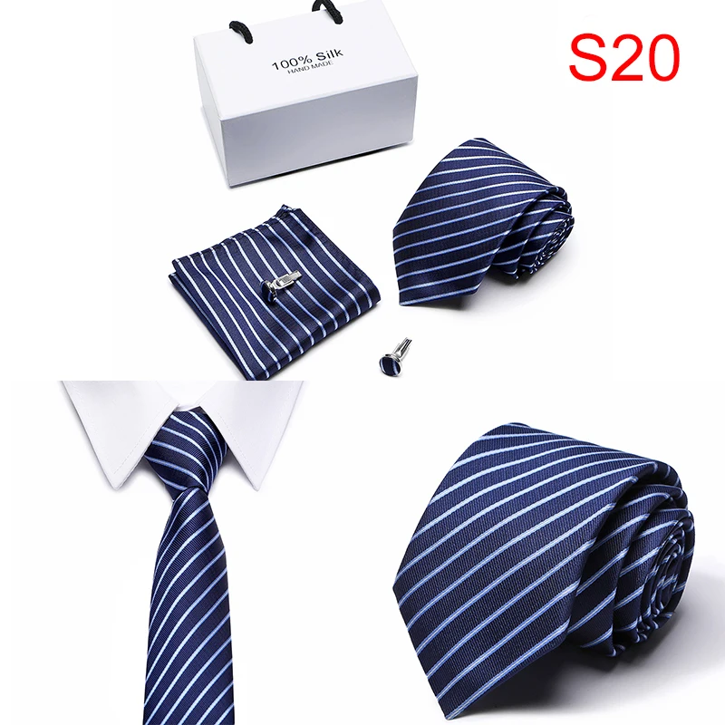 Мужской галстук, облегающий, синий, в клетку, шелк, классический, жаккардовый, тканый, очень длинный, галстук, носовой, запонки, набор для мужчин, официальный, для свадьбы, вечеринки