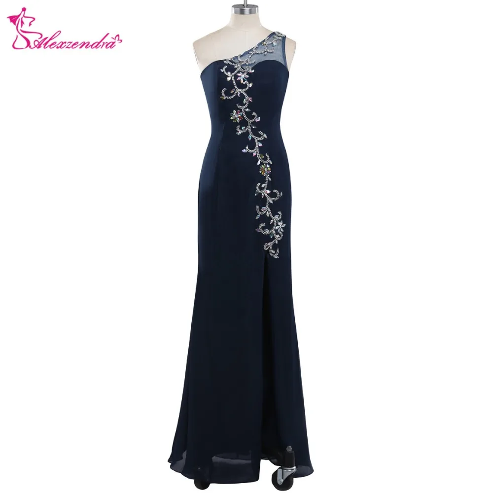 Best Price Alexzendra Zwarte Chiffon Mermaid Lange Kralen Prom Dresses Kristallen Een Schouder Avondjurken Feestjurk Best Price Alexzendra Zwarte Chiffon Mermaid Lange Kralen Prom Dresses Kristallen Een Schouder Avondjurken Feestjurk