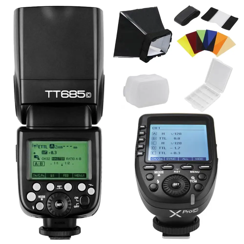 

Godox TT685C 2.4G Wireless E-TTL II HSS 1/8000s Flash Speedlite + Xpro-C Trigger for Canon DSLR Camera