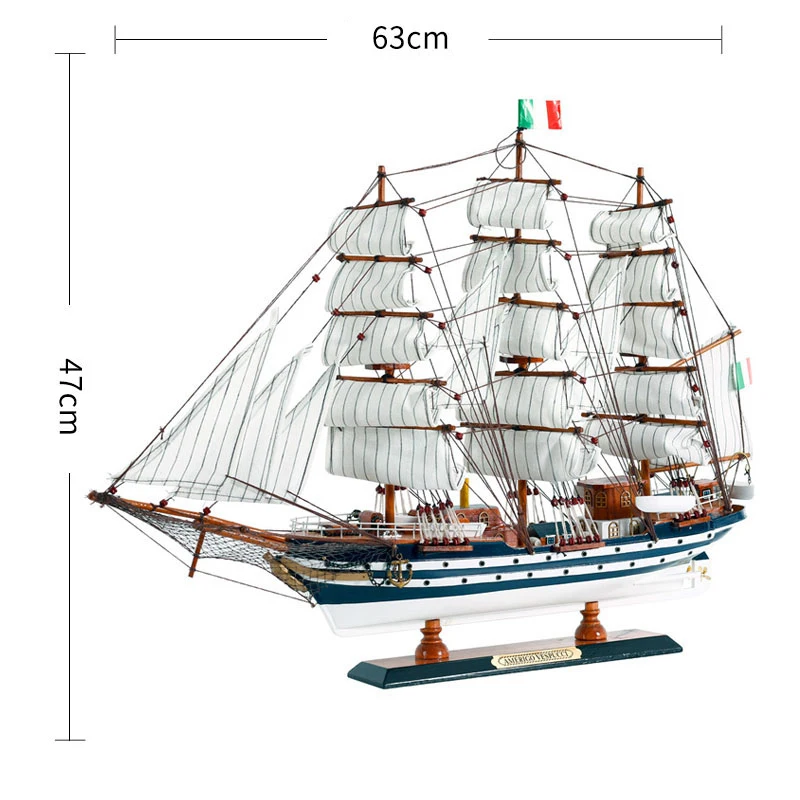 Средиземноморская Парусная модель украшения, деревянная лодка, украшенная деревянной лодкой, ручная модель, Европейский подарок, аксессуары для рукоделия