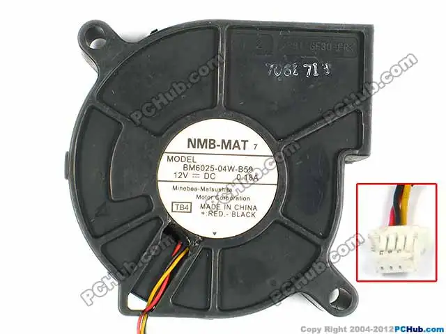 

NMB-MAT BM6025-04W-B59 TB4 DC 12V 0.18A 3-Wire 60x60x25mm Server Cooling Fan