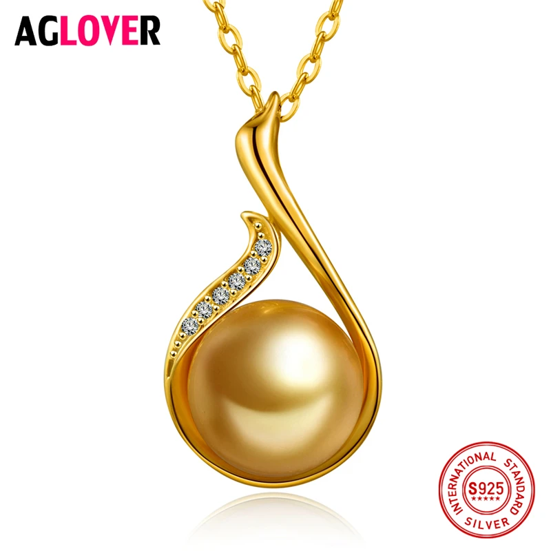 Женское ожерелье из серебра 925 пробы с натуральным жемчугом 10 мм|jewelry crystal necklace|silver