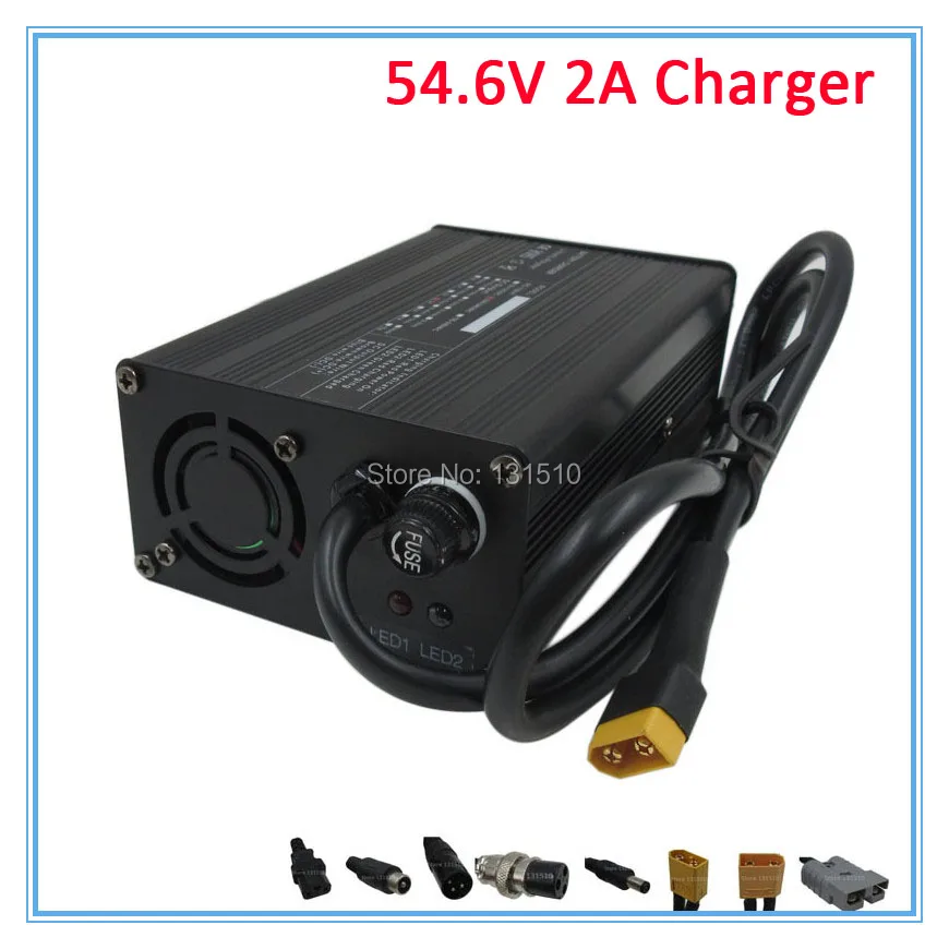 54.6V 2A Li ion Battery charger With fan 48V 2A charger for 48V 13S