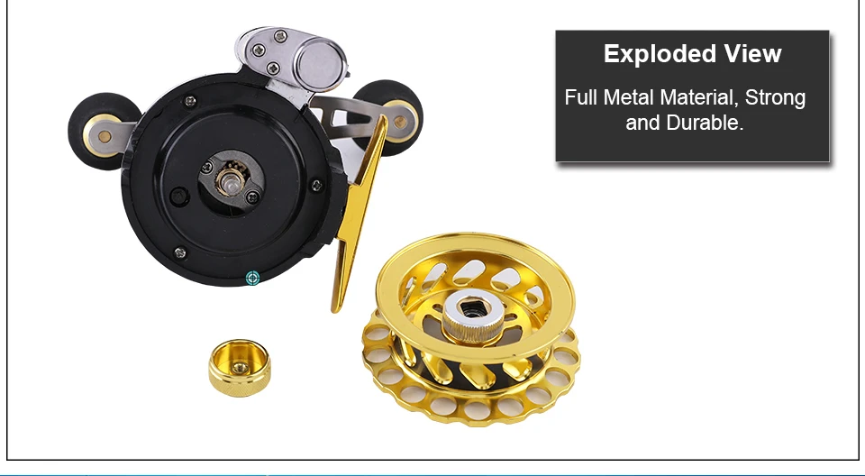 GLUREE Full Metal Fishing Rafts Saltwater Fly Fishing Reel 10+1BB 2.61LeftRight Hand Optional Bait Casting Ice Fish Wheel (18)