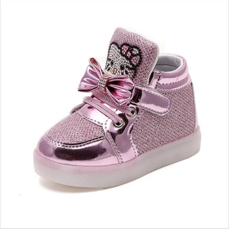 kids light up shoes for children New 2016 Baby Girls Spring Hello Kitty