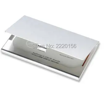 

100PCS Blank DIY Stainless Steel Metal Business Name Credit ID Card Pocket Case Box Keeper Holder FREE SHIPPING
