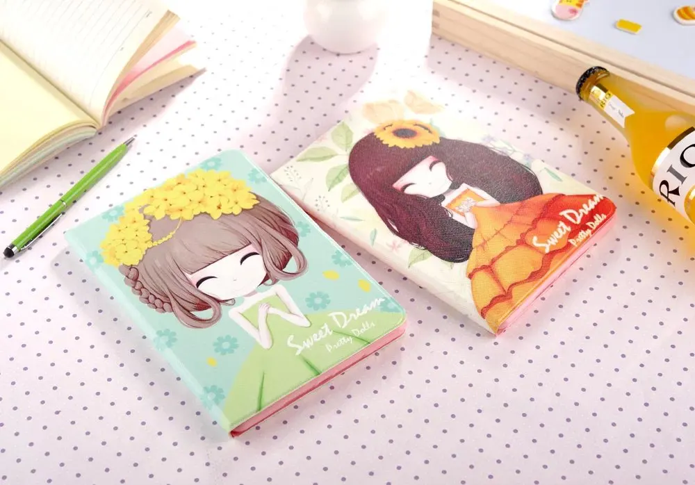 

For Apple iPad Air 2 6 9.7 inch Tablet Premium Slim Cartoon Cute Lovely Girl PU Leather Stand Fold Magnet Smart Sleep Case Cover