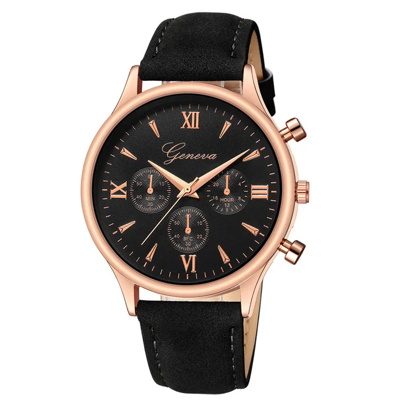 2018 Brand Luxury Men's Watch Men Clock Faux Leather band Mens Blue Ray Glass Quartz Analog wrist Watches montre homme J14#N (3)