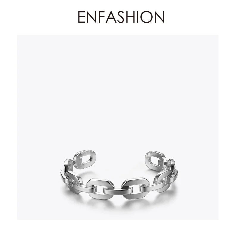 Enfashion, чистая форма, средняя цепочка, браслеты-манжеты и браслеты для женщин, золотой цвет, модные ювелирные изделия, Pulseiras BF182033 - Окраска металла: Silver color
