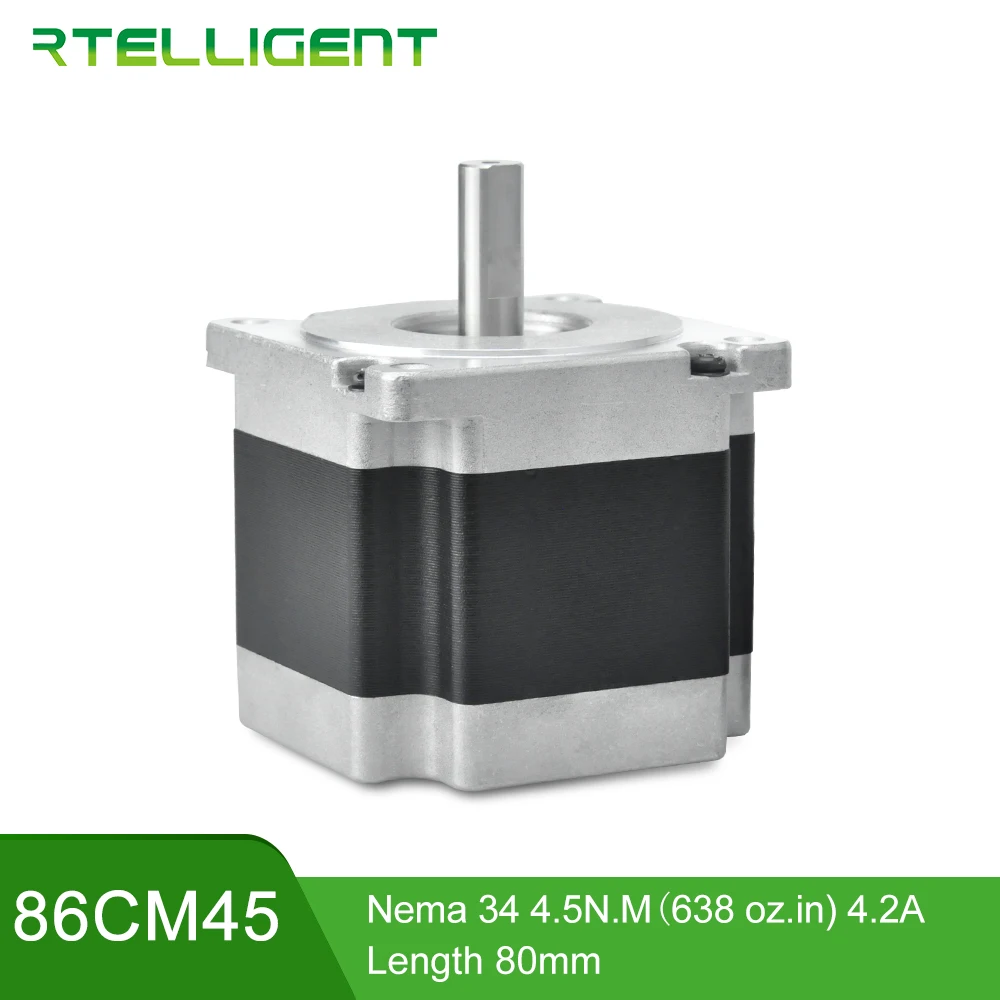 

Rtelligent Free Ship Nema 34 Stepper Motor 86CM45 Dc Motor 0.9/1.8 degree 4.2A 4Lead 86 Step Electric Motor for 3D print CNC Kit