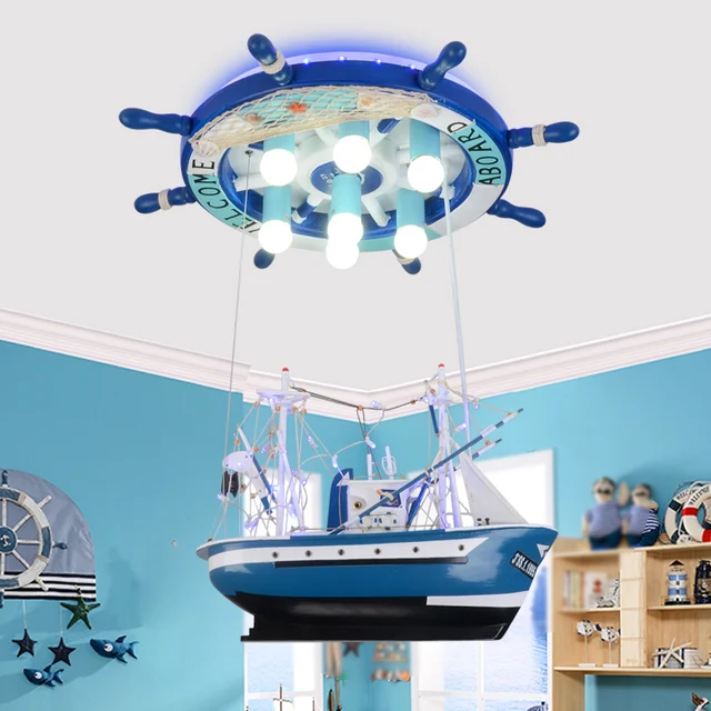 Us 368 0 Creative Pirate Ship Led Pendant Lights Individuality Children Bedroom Bedroom Boy Girl Cartoon Lighting Pendant Lamps Za Et34 In Pendant