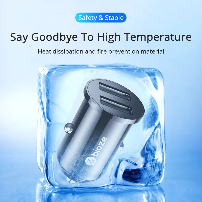 Biaze العالمي شاحن سيارة 5 V 3.1A البسيطة شاحن سيارة s للجوال هاتف لوحي GPS المزدوج USB سيارة الهاتف شواحن سريع سيارة -شاحن