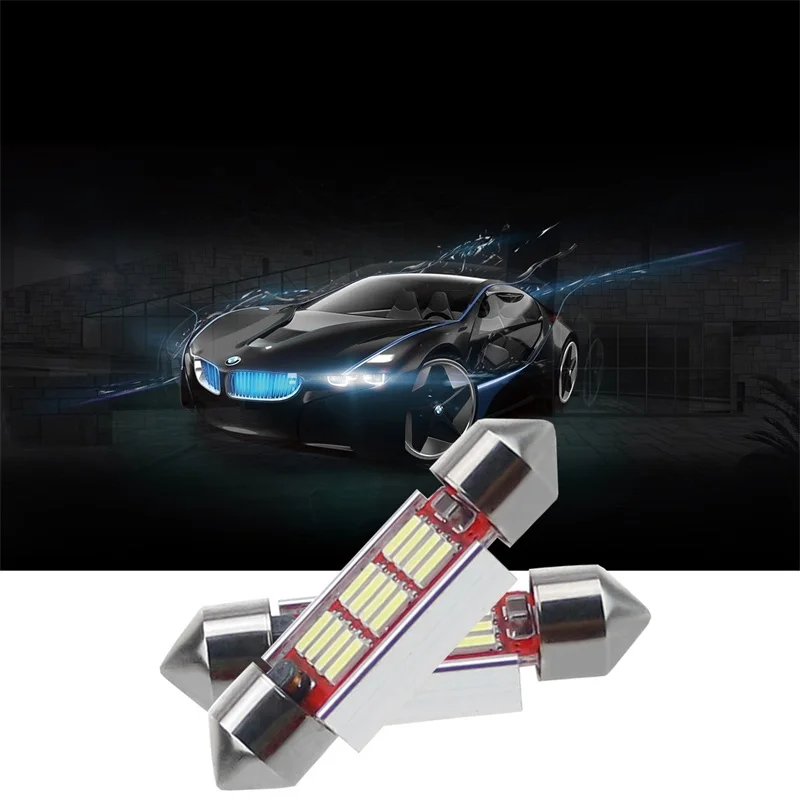 Автомобильные аксессуары T10 LED C5W без ошибок CANBUS Auto 4014 SMD 6000k 12 В светодиодные лампы