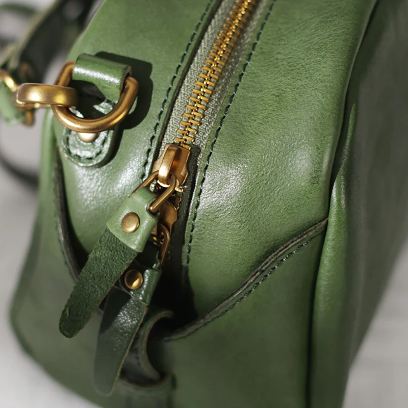 AETOO  women's bag, leather small shell bag, handmade cowhide retro foreign gas crossbody bag