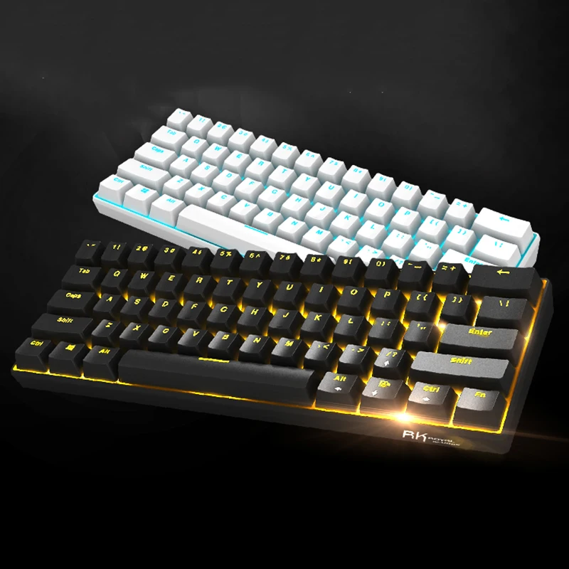  New 61 Keys RK61 Bluetooth Wireless White LED Backlit Ergonomic Mechanical Gaming Keyboard Gamer il