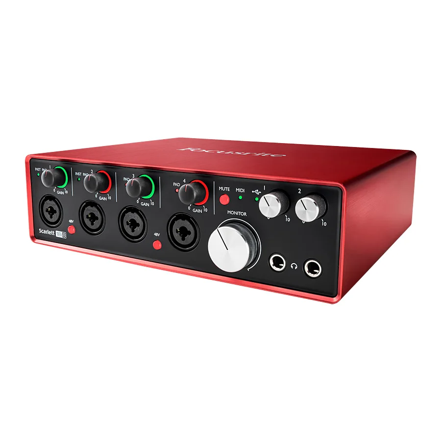 Улучшенная версия Focusrite Scarlett 18i8 2nd Gen MKII USB аудиоинтерфейс 18 дюймов/8 выхода Четыре