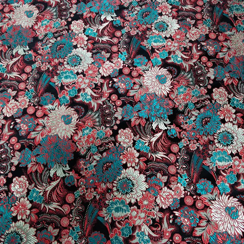 

Chinese Silk Brocade Fabric Beautiful Cos Quilt Cushion Cover Black With Gold Deformation Flower Tangzhuang Cheongsam Wedding