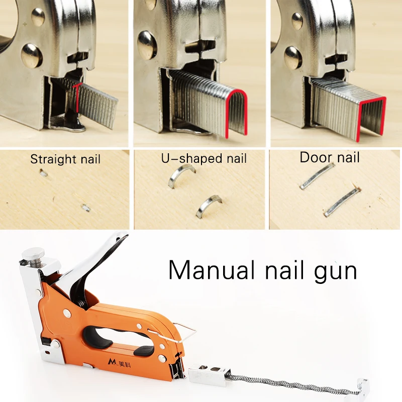 Nailers заклепка инструмент пистолет для ногтевого дизайна металлическая дверь гвоздь деревянный дюбель дверной гвоздь Деревообработка Прочный Оранжевый обновленный Многофункциональный