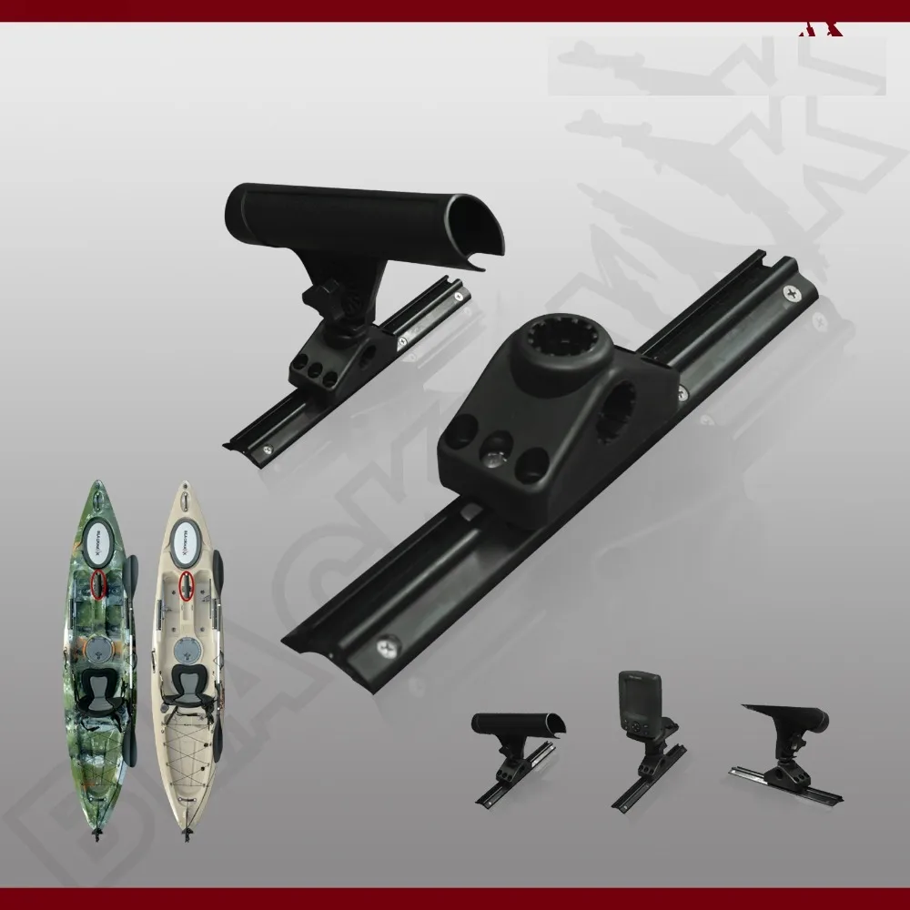 New Style Heavy Duty kayak Accessories 12" Alloy Slide Track Black Rails for Kayak/boatin