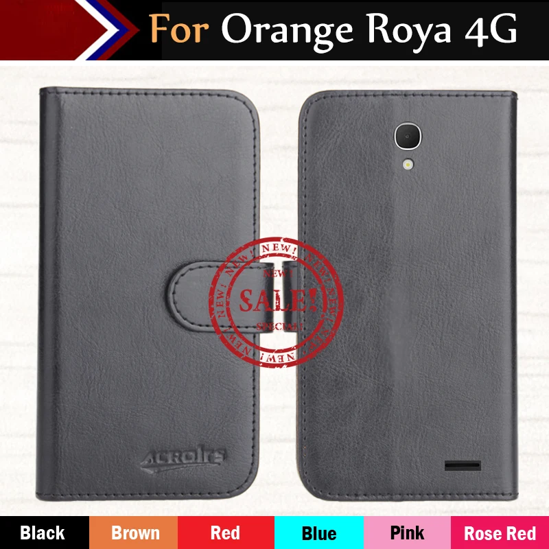 

Factory Direct! Orange Roya 4G Case 6 Colors Ultra-thin Leather Exclusive 100% Special Phone Cover Cases+Tracking