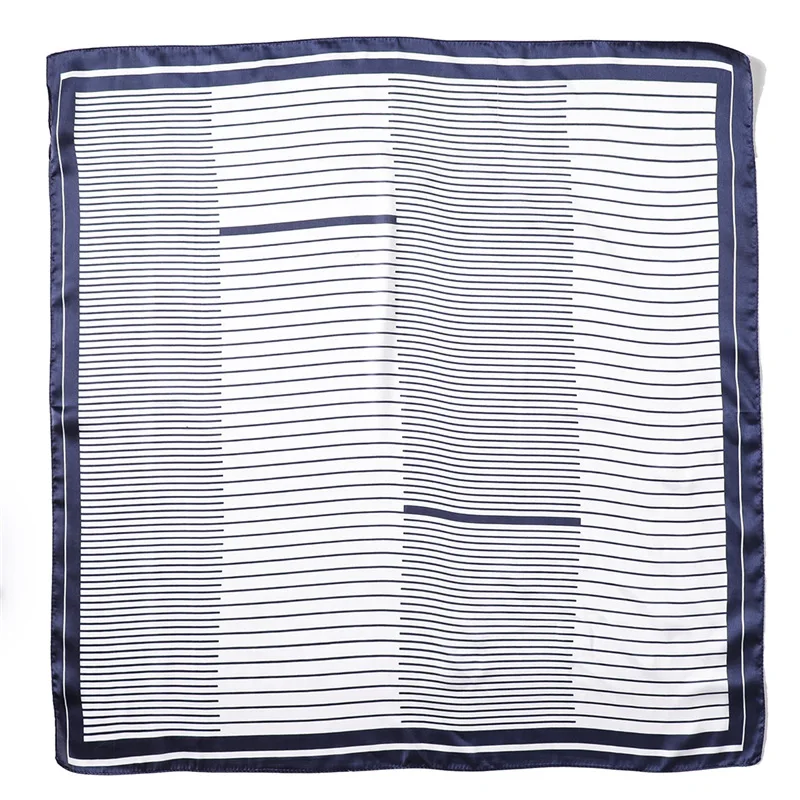 LaMaxPa 2018 Women New Fashion Square Silk Scarf Stripe Pattern High Soft Satin Scarf Elegant Hair Tie Band Neckerchief