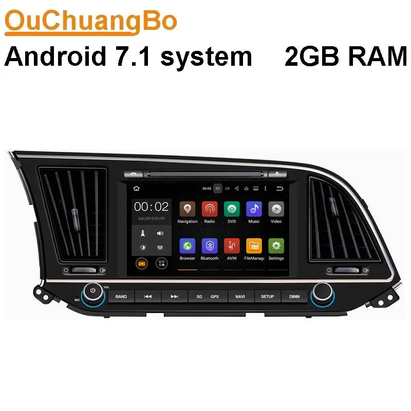 Автомобильный мультимедийный плеер Ouchuangbo android 7 1 подходит для Hyundai Elantra 2016 с gps Wi Fi