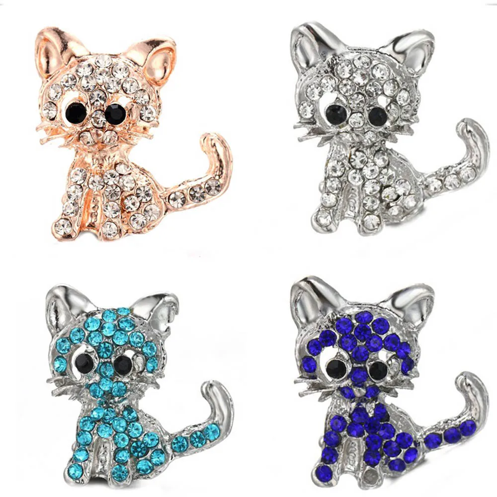 10 шт./лот Snap Jewelry цвета розового золота с сердечками горный хрусталь кошка 18 мм Металл застёжка, бусинка браслет на защелке - Окраска металла: MIX