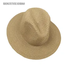 Весенне-летняя Солнцезащитная шляпа для мужчин и женщин, широкий пляжный навес, шляпа для мужчин и женщин, широкополая соломенная шляпа, однотонная простая шляпа для мужчин, Панама