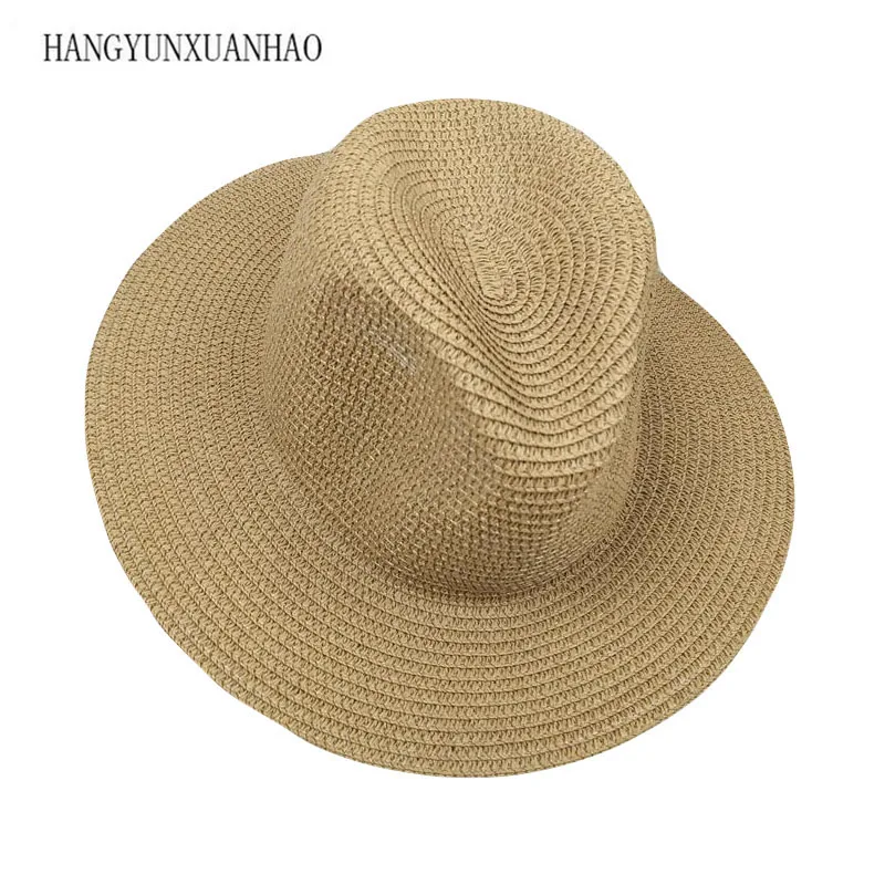 

Spring Summer Sun Hat Men Women Wide Brim Beach Hat Men Ladies Floppy Straw Hat Solid Plain Fedoras Men Panama Hat