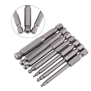 

7pcs 65mm Ball End Screw Driver Steel Hexagon Head Magnetic Drill Screwdriver Set Bit Kit For Hand Tools