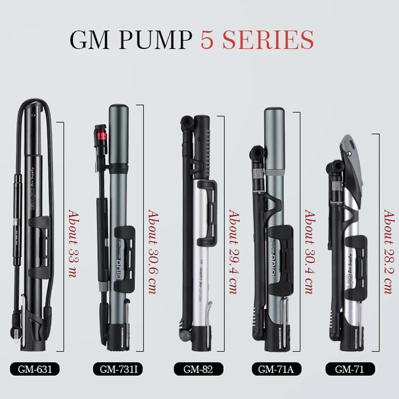 GIYO Cycling Bicycle Pump140 PSI MTB Foldable Bike Ball Aluminum Alloy Portable Floor Air Inflator Pump Presta / Schrader Valve GIYO Cycling Bicycle Pump140 PSI MTB Foldable Bike Ball Aluminum Alloy Portable Floor Air Inflator Pump Presta / Schrader Valve