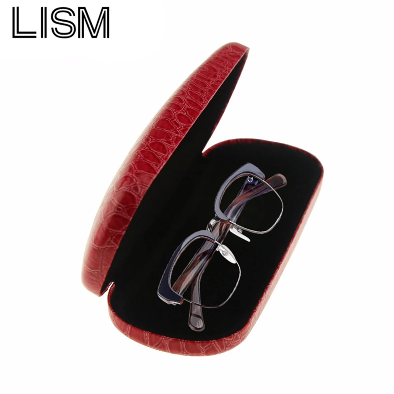 

LISM 2018 New Fashion Texture Spectacle Case Women Men Sunglasses reading glasses Solid Box Eyewear Case
