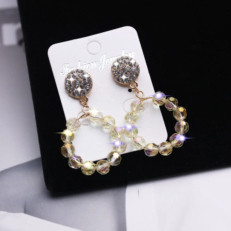 

Shiny Side New Women's Fashion Brand Jewelry Crystal Beads Stud Earrings for Women Gift Simple Pearl Earrings