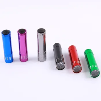 

300pcs Personalized Mini Aluminium 9 LED UV Flashlight Torch Ultra Violet Blacklight Detection Flashlight Lanterna de led