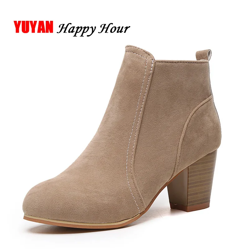 

High Heels Boots Women Winter Shoes Fashion Brand Women's Boots Big Size Women Heel Ankle Boots A311