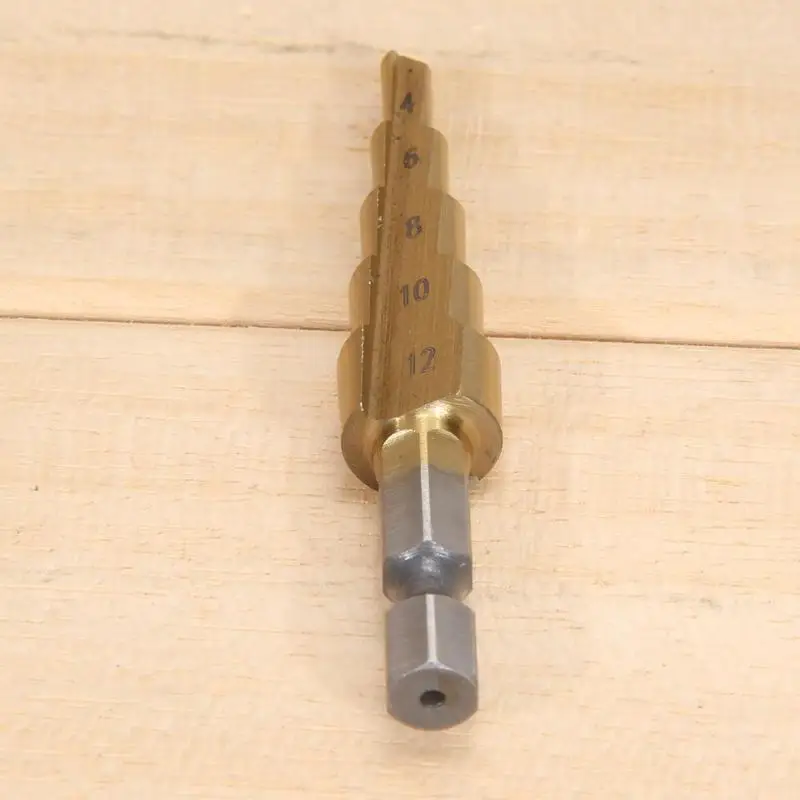 4-12 мм HSS титановое покрытие ступенчатое сверло зенковки электроинструменты ступенчатое сверло для металлических инструментов набор Дырокол