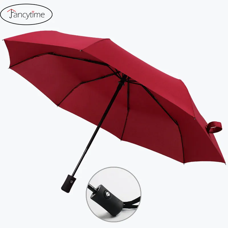 Fancytime автоматический зонт от дождя для женщин и мужчин 3 Складная Лампа и прочный автомобильный Зонт от дождя Детские дождевые солнечные зонтики