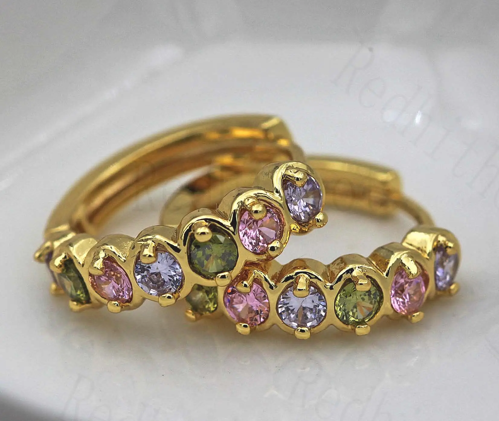 Роскошные серьги-кольца для женщин золотого цвета, серьги с цветным радужным цирконием, трендовые ювелирные изделия для свадьбы, Подарок на годовщину