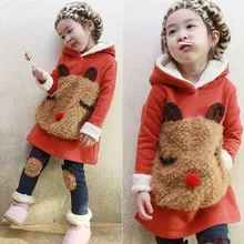 2016 Baby Girls clothing sets Winter Cartoon Coat New Cute Children Polka Dot Hooded Jacket Kids Thicken Cotton Outerwear