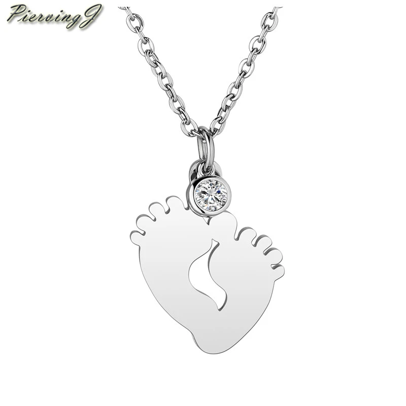 mother's day baby feet necklace