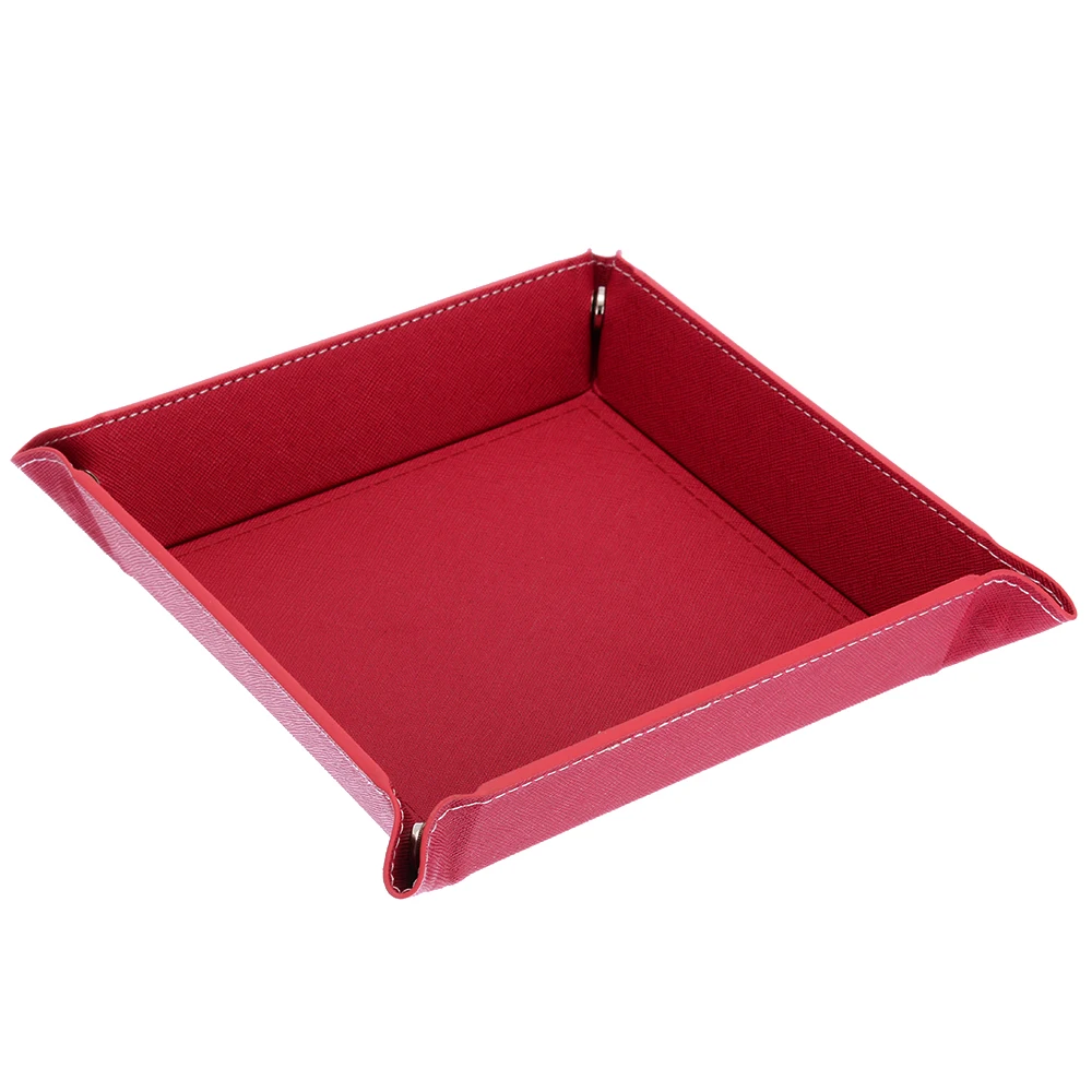 1PC Fashion PU Leather Folding Dice Tray Collapsible Dice Storage Box 