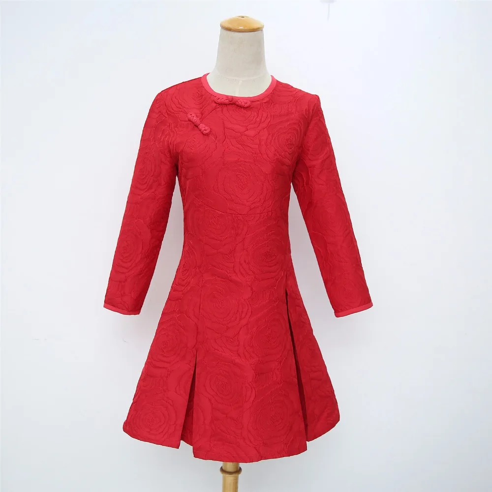 Шанхай история дамы 3/4 рукав короткое платье-Чонсам женское платье Qipao Цветочные восточные платья с круглым вырезом китайский стиль платье