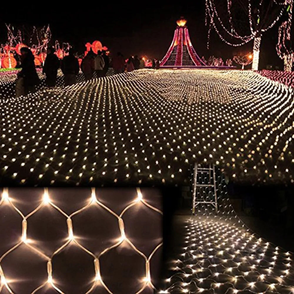 3 м * 2 м 200 LED Чистая Mesh Фея свет шнура Рождество Свадебная вечеринка Фея свет шнура с 8 Функция контроллер EU/US/UK plug