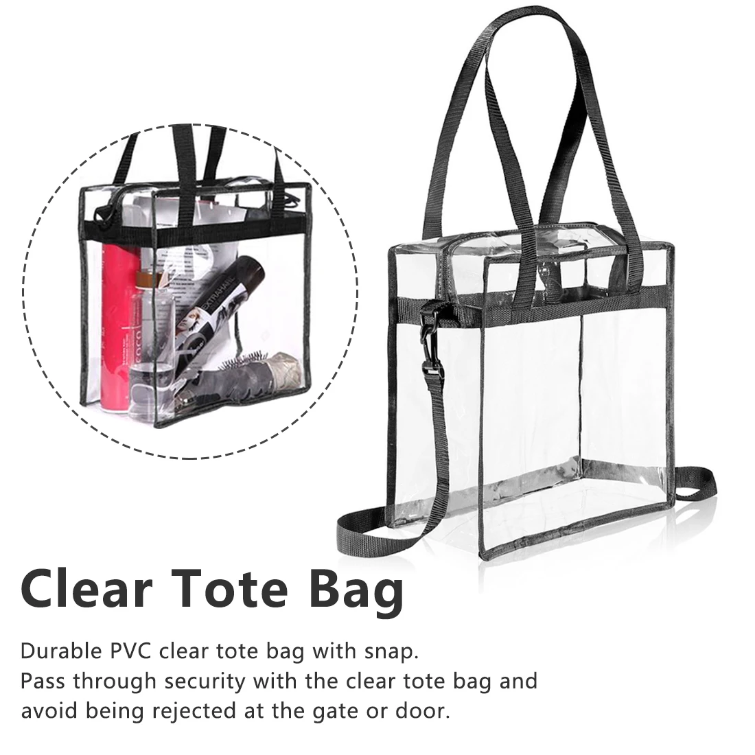 

Women PVC Transparent Beach Handbags Large Capacity Female Top-Shoulder Bag Letter Printing Travel Portable Casual Totes Shopper
