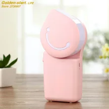 2017 New smile face handhold mini air conditioner fan cooling fan 600mAH battery office USB fan